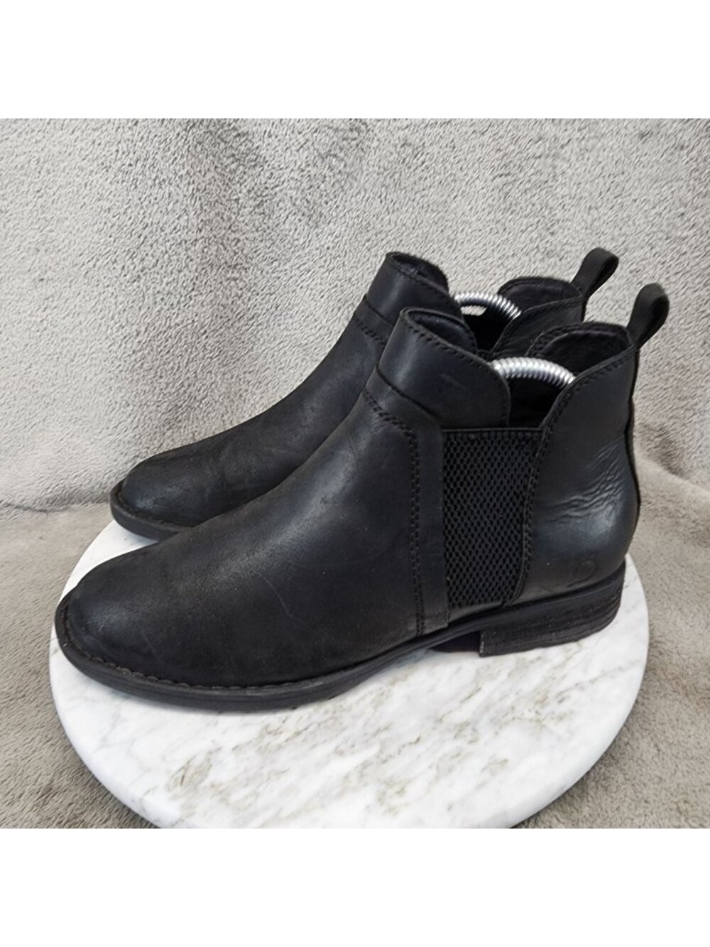 Born Shoes Womens Size 7.5 M Brenta Black Leather Ankle Chelsea Boots *Read*